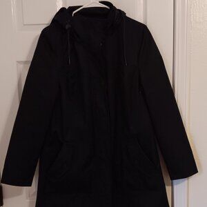UGG Black Hooded Rain Light Coat